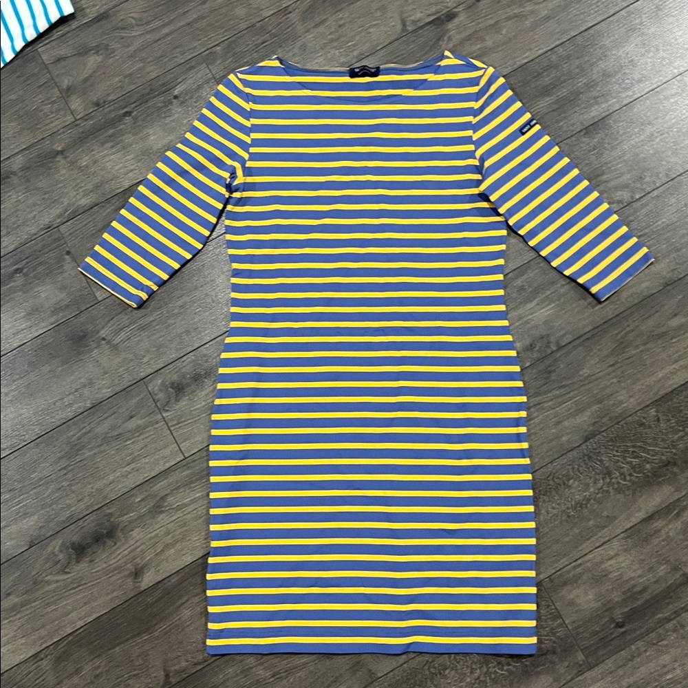 Saint James Propriano Form-Fitting Nautical Stripe Dress Sz S